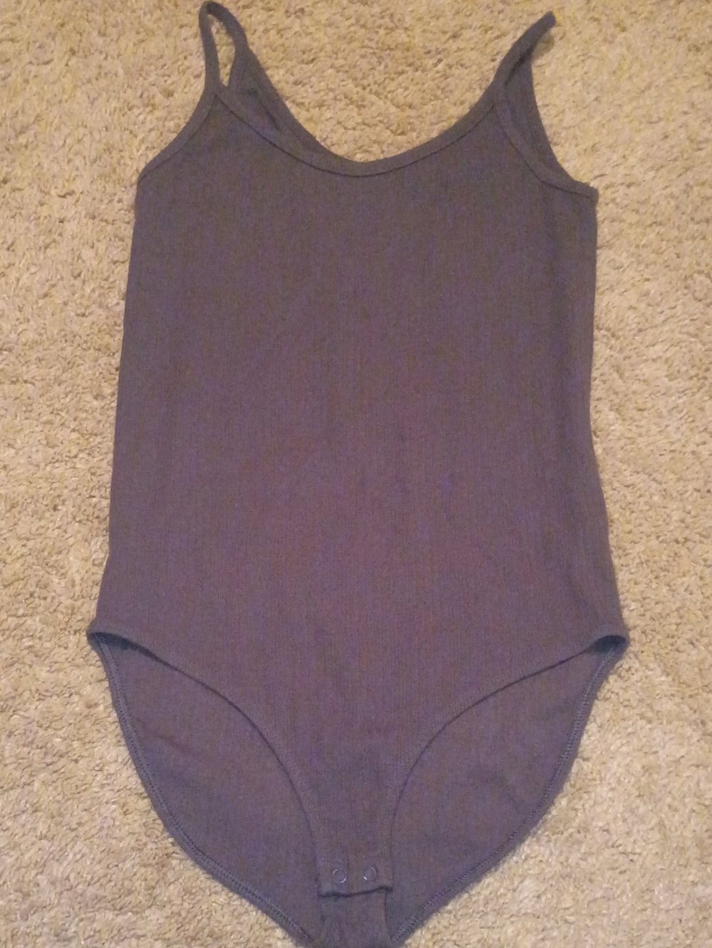 GAP Dark Gray Ribbed Tank One-Piece Bodysuit